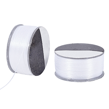 Nylon Cord, Nylon Jewelry Cord for Seed Beads, White, 0.2mm, about 50.31 Yards(46m)/Roll
