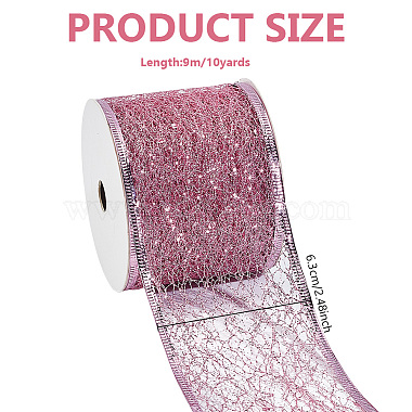 Glitter Polyester Satin Ribbon(AJEW-WH0472-28B)-2