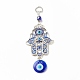 Glass Turkish Blue Evil Eye Pendant Decoration(HJEW-I008-06AS)-1