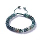 Adjustable Natural Moss Agate Braided Bead Bracelets(BJEW-F369-A04)-1