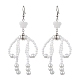 Bowknot with Star Natural Shell & Glass Seed Dangle Earring(EJEW-MZ00123)-1