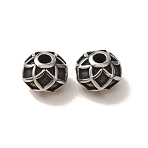 304 Stainless Steel Beads, Rondelle with Stripe Pattern, Antique Silver, 8x5.5mm, Hole: 2mm(SA-CBA9DCB-20AS)