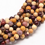 Natural Mookaite Round Bead Strands, 8mm, Hole: 1mm, about 45~47pcs/strand, 15 inch(X-G-P072-34-8mm)