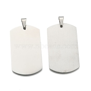 201 Stainless Steel Stamping Blank Tag Pendants, Rectangle, Stainless Steel Color, 50x29x1.5mm, Hole: 9x3mm(STAS-O044-P122)