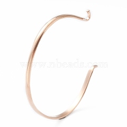 304 Stainless Steel Cuff Bangle Making, Interchangeable Cuff Bangle, Rose Gold, 1/8 inch(0.35cm), Inner Diameter: 2-1/8 inch(5.45cm)x2 inch(4.95cm)(STAS-H154-01RG)
