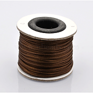 Macrame Rattail Chinese Knot Making Cords Round Nylon Braided String Threads, Satin Cord, Coconut Brown, 1mm, about 32.8 yards(30m)/roll(NWIR-O001-06)