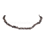 Natural Ice Obsidian Chip Beaded Necklace, Golden, 15.94~15.98 inch(40.5~40.6cm)(NJEW-JN04616-02)