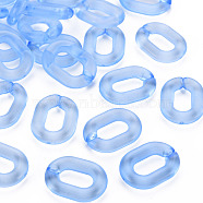 Transparent Acrylic Linking Rings, Quick Link Connectors, for Cable Chains Making, Oval, Cornflower Blue, 24x18x5mm, Inner Diameter: 13x7mm, about 403pcs/500g(MACR-S373-19-B03)