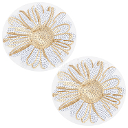 Sequin Sew on Patches, Glittered Appliques, for Garment Decoration, Sunflower, Gold, 237x1mm(DIY-WH0283-07)