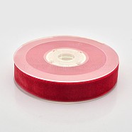 Polyester Velvet Ribbon for Gift Packing and Festival Decoration, Red, 3/4 inch(19mm), about 25yards/roll(22.86m/roll)(SRIB-M001-19mm-235)