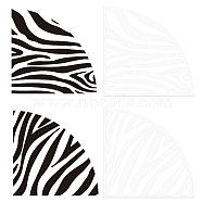Custom Acrylic Tie-Dye Template, Painting Supplies, Fanshaped, Zebra Pattern, 20x20x0.25cm, 2pcs/set(DIY-WH0347-026)