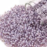 TOHO Round Seed Beads, Japanese Seed Beads, (2121) Silver Lined Light Lavender Opal, 11/0, 2.2mm, Hole: 0.8mm, about 1103pcs/10g(X-SEED-TR11-2121)