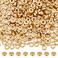 300Pcs Brass Spacer Beads, Flat Round, Nickel Free, Raw(Unplated), 5x2mm, Hole: 2mm(KK-DC0003-59)