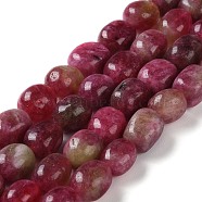 Natural Malaysia Jade Beads Strands, Faceted, Oval, Dyed and Heated, Medium Violet Red, 10.5~13x8.5~10x7~10mm, Hole: 1.2mm, about 31~32pcs/strand, 14.57''~15.16''(37~38.5cm)(G-I283-H13-02)