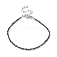 Natural Black Spinel Beaded Bracelets, 7-1/4 inch(18.5cm)(BJEW-JB09390-02)