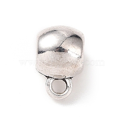 Tibetan Style Alloy Tube Bails, Loop Bails, Hanger Links, Rondelle, Antique Silver, 12x7.5x5.5mm, Hole: 2mm, Inner Diameter: 4mm, 322Pcs/500g(PALLOY-P293-195)