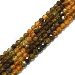 Natural Tourmaline Beads Strands, Faceted, Round, 4mm, Hole: 0.8mm, about 85pcs/strand, 15.16''~15.55''(38.5~39.5cm)(G-P457-A03-14C)