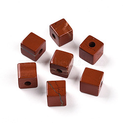 Natural Red Jasper European Beads, Large Hole Cube Beads, 15~16.5x15~16.5x15~16.5mm, Hole: 4.5~5.5mm(G-N345-07A-08)