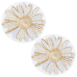 Sequin Sew on Patches, Glittered Appliques, for Garment Decoration, Sunflower, Gold, 237x1mm(DIY-WH0283-07)
