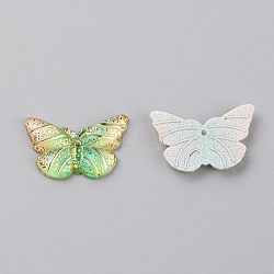 Resin Butterfly Pendant, DIY for Earrings, Pale Green, 15x23x3mm, Hole: 1mm(CRES-TAC0003-10C)