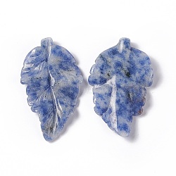 Natural Blue Spot Jasper Pendants, Leaf Charms, 41.5x25~26x5mm, Hole: 0.8mm(G-I336-01-35)