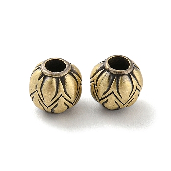 Rack Plating Brass Beads, Long-Lasting Plated, Cadmium Free & Lead Free, Rondelle, Antique Golden, 6.5x6mm, Hole: 2.1mm
