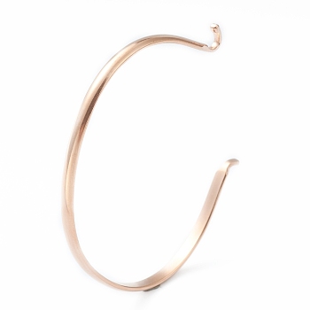 304 Stainless Steel Cuff Bangle Making, Interchangeable Cuff Bangle, Rose Gold, 1/8 inch(0.35cm), Inner Diameter: 2-1/8 inch(5.45cm)x2 inch(4.95cm)