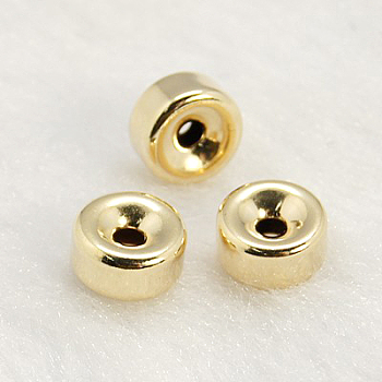 Yellow Gold Filled Beads Spacers, 1/20 14K Gold Filled, Cadmium Free & Nickel Free & Lead Free, Rondelle, 7x4mm, Hole: 1.5mm