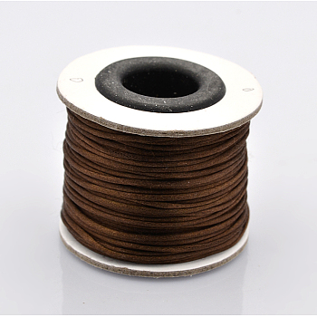 Macrame Rattail Chinese Knot Making Cords Round Nylon Braided String Threads, Satin Cord, Coconut Brown, 1mm, about 32.8 yards(30m)/roll