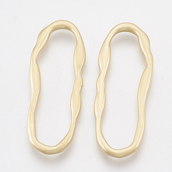 Smooth Surface Alloy Linking Rings, Oval, Matte Gold Color, 34.5x13x2mm