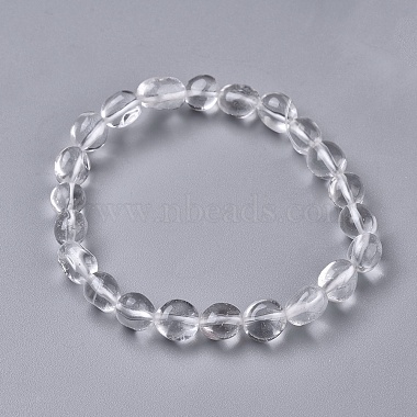 Natural Quartz Crystal Bead Stretch Bracelets(BJEW-K213-28)-2