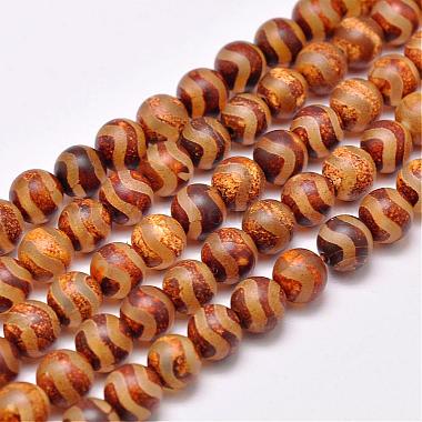 8mm Chocolate Round Tibetan Agate Beads