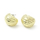Alloy Textured Half Round Stud Earrings with 925 Sterling Silver Pins for Women(EJEW-G310-11G)-1