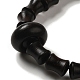 Ebony Bamboo Joint Beaded Stretch Bracelet(BJEW-B080-13A)-3