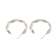 Brass Screw Textured C-shape Stud Earrings(EJEW-A066-02P)-1