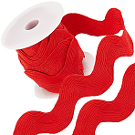 5 Yards Polyester Ribbon Patches, Hollow Trim for Curtain Clothes Accessories, Crimson, 30mm(OCOR-GF0004-53E)