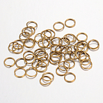 Iron Open Jump Rings, Round, Nickel Free, Antique Bronze, 7x0.7mm, 21 Gauge, Inner Diameter: 5.6mm, about 16000pcs/1000g(IFIN-A018-7mm-AB-NF)