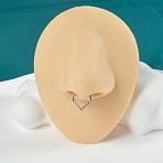 304 Stainless Steel Hoop Nose Rings, Stainless Steel Color, Letter V, Inner Diameter: 8mm, Pin: 1.2mm(WG6D581-01)
