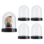 Arch PS Dome Cover, Decorative Display Case, Cloche Bell Jar, with Plastic Base, Black, 54x70mm(FIND-WH0152-562A)