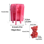 Valentine's Day Bear with Heart Scented Candle Food Grade Silicone Molds, Candle Making Molds, Aromatherapy Candle Mold, Hot Pink, 8.3x8.2x11cm(PW-WG99703-03)