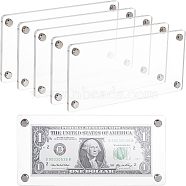 6 Bags Acrylic Currency Frame Display, Dollar Bill Collection Frame, Rectangle, with Screws, WhiteSmoke, Board: 190x90x2.5mm, Hole: 4mm, 2pcs/bag(AJEW-CA0002-71)