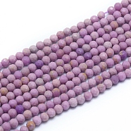 Natural Lepidolite/Purple Mica Beads Strands, Faceted, Round, 3mm, Hole: 0.6mm, about 139pcs/strand, 14.96 inch(38cm)(X-G-G823-16-3mm)