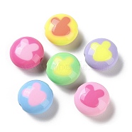 Two Tone Opaque Acrylic Beads, Rabbit, 17x10mm, Hole: 2.8mm, about 277pcs/500g(SACR-I005-10A)
