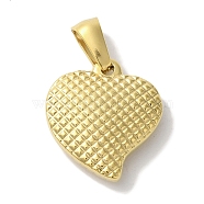 Ion Plating(IP) 304 Stainless Steel Pendants, Heart Charm, Golden, 17x16x4.5mm, Hole: 6x4mm(STAS-Z075-16G)