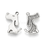 Tibetan Style Alloy Puppy Pendants, Dog Charms, Cadmium Free & Lead Free, Antique Silver, 21x13x2mm, Hole: 1.5mm, about 640pcs/1000g(TIBEP-Q076-040AS-RS)