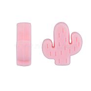 20Pcs Cactus Food Grade Eco-Friendly Silicone Focal Beads, Chewing Beads For Teethers, DIY Nursing Necklaces Making, Pink, 29x23x8mm, Hole: 2mm(JX906G)