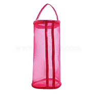 Nylon Yarn Storage Bags, with Alloy Hole, for Portable Knitting Yarn Balls Organizer, Column, Deep Pink, 13x31cm(SENE-PW0017-09B-01)