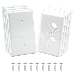 Nbeads 4Pcs 2 Styles Receptacle Outlet Wall Plate, Electrical Outlet Cover, Rectangle, White, 11.5x7cm, 2pcs/style(AJEW-NB0002-25)