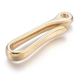 Brass S Hook Clasps, Unplated, 60.5x15.5x8.5mm, Hole: 5.5mm(KK-WH0020-01)