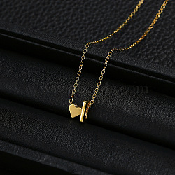 Alloy Letter Heart Pendant Necklaces for Women, Golden, Letter I, 15.75 inch(40cm)(WGBB55E-05)